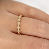 0.10 TCW Round Cut Milgrain Style Moissanite Wedding Band 2